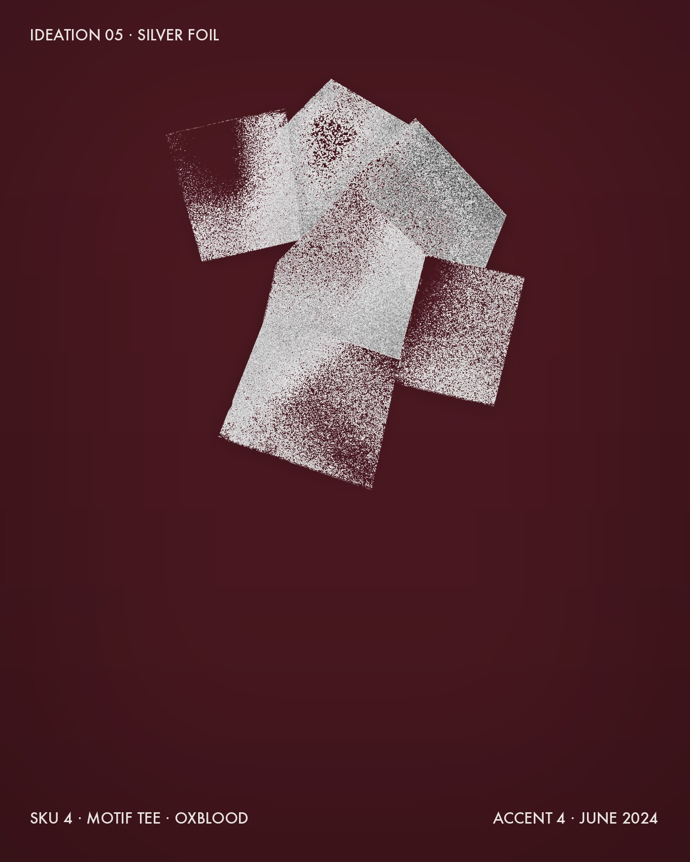 Silver foil on oxblood