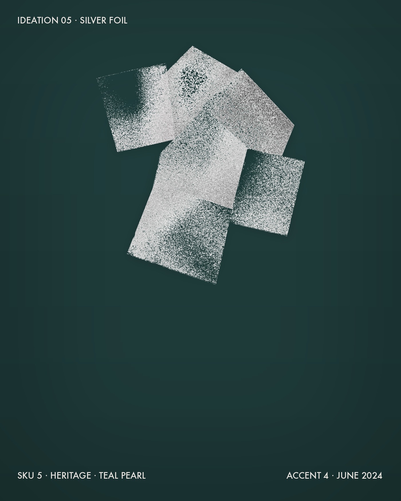 Silver foil on teal pearl